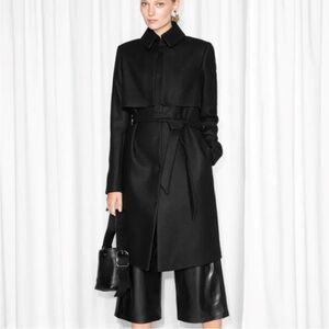 & other stories black wool coat US size 6
